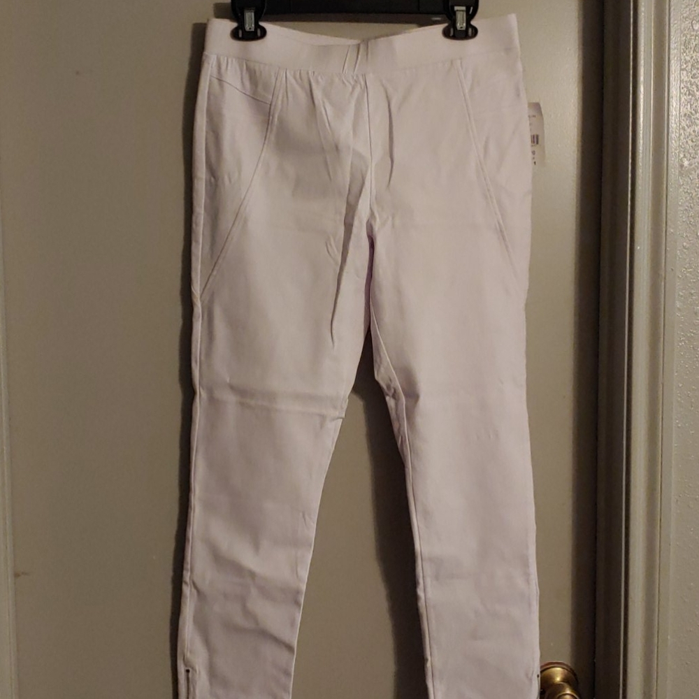 White zip ankle skinny pant